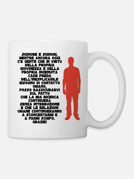 Red human figure on black background - Mug - white