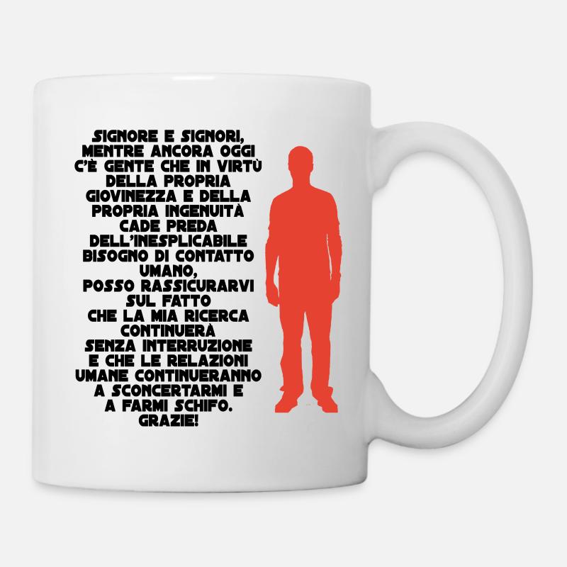 Rote menschliche Figur auf schwarzem Hintergrund - Tasse - Weiß