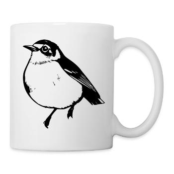 Vogel schwarz schwarzer Vogel - Tasse - Weiß - Rechts