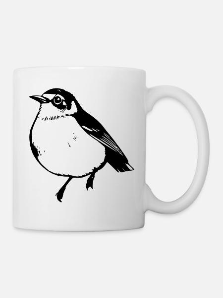 Vogel schwarz schwarzer Vogel - Tasse - Weiß