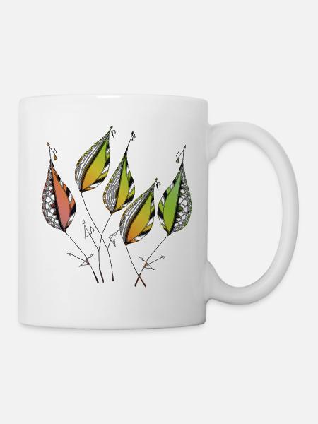 Blätter - Tasse - Weiß