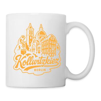Kollwitzkiez Berlin Skyline Vintage Lettering  - Tasse - Weiß - Rechts