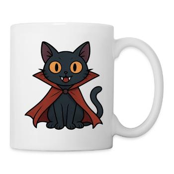 Vampire kitten in cape black cat - Mug - white - Right