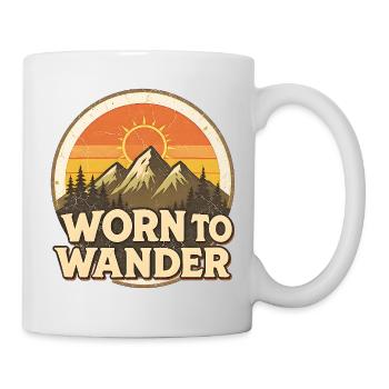 Retro Grunge – Worn to Wander - Mug - white - Right