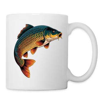 Springender Karpfen  - Tasse - Weiß - Rechts