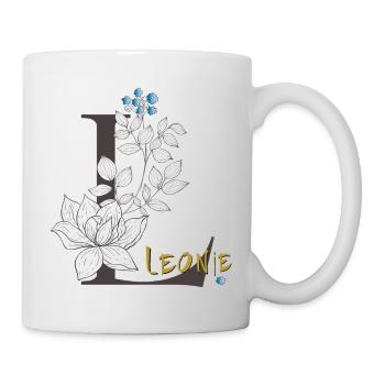 Buchstabe L Leonie - Tasse - Weiß - Rechts