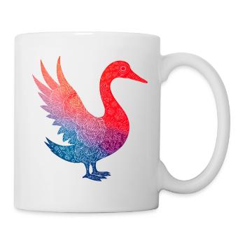 Buntes Flamingo-Blumenmuster - Tasse - Weiß - Rechts