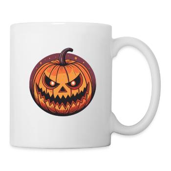 Citrouille Halloween cartoon orange - Mug blanc - blanc - Droite