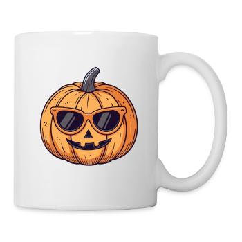 Citrouille fun lunettes soleil - Mug blanc - blanc - Droite
