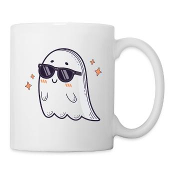 Retro Ghost Kawaii schwarze Brille - Tasse - Weiß - Rechts