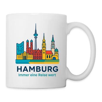 Hamburg Skyline Immer eine Reise wert - Tasse - Weiß - Rechts