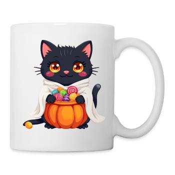 Halloween Cat with Halloween Pumpkin - Mug - white - Right
