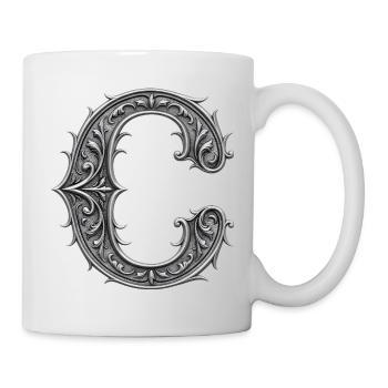 la lettre C Ornement Métallique argent - Mug blanc - blanc - Droite