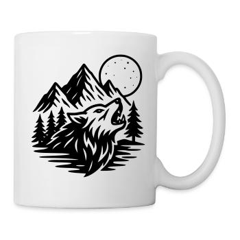 Full Moon Wolf - Mug - white - Right