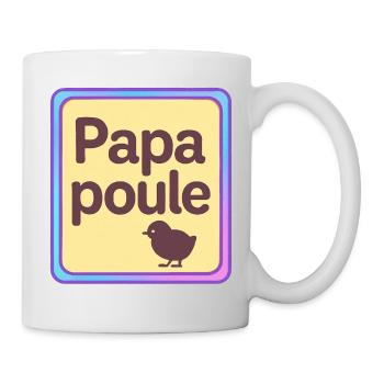 Papa Poule - Vatertag - Tasse - Weiß - Rechts