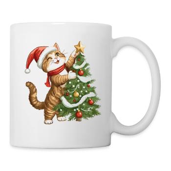 Cat Christmas Tree Christmas Xmas Cute Funny - Mug - white - Right