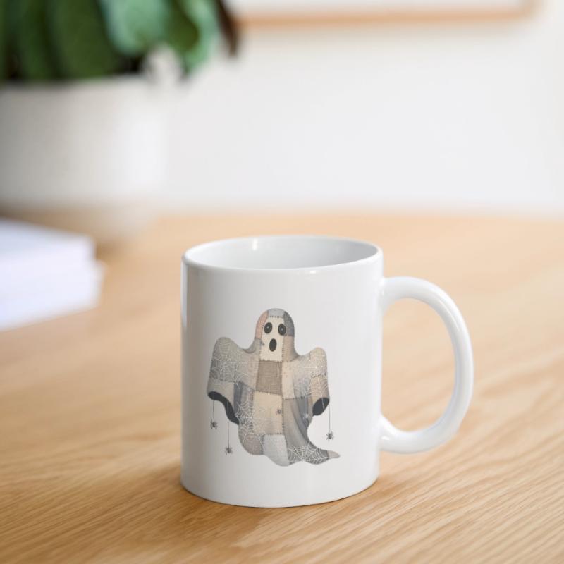 Patchwork Ghost with Spider Webs Mug