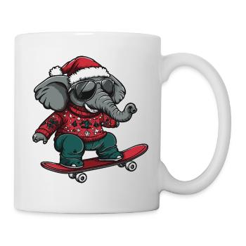 Elefant Weihnachten Lustig - Tasse - Weiß - Rechts