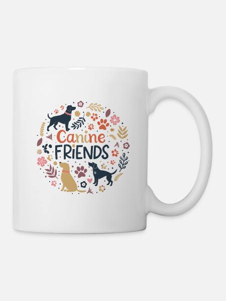 Canine Friends Blumenzirkel - Tasse - Weiß