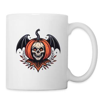Winged Halloween Pumpkin Skeleton - Mug - white - Right