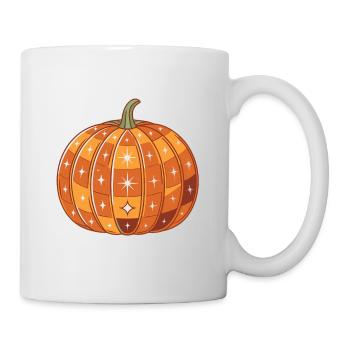 Funkelnder leuchtender Kürbis - Tasse - Weiß - Rechts