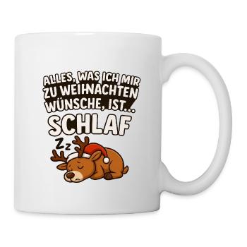Christmas Cute Reindeer Sleep Cartoon Sweater - Mug - white - Right
