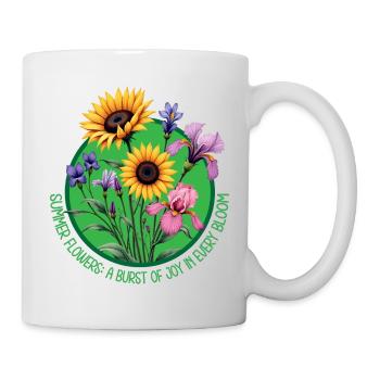 Sommerblumen blühen Kreis - Tasse - Weiß - Rechts