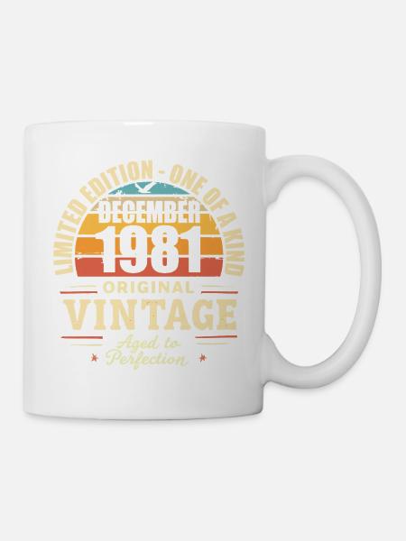 fête d anniversaire décembre 1981 - december 1981 - Mug blanc - blanc