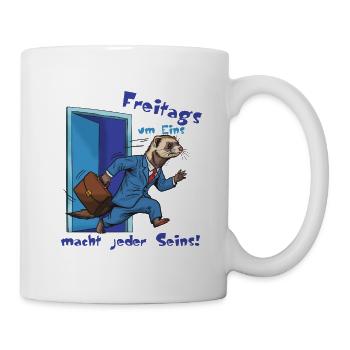 Furet du vendredi en costume. Enfin le week-end ! - Mug blanc - blanc - Droite