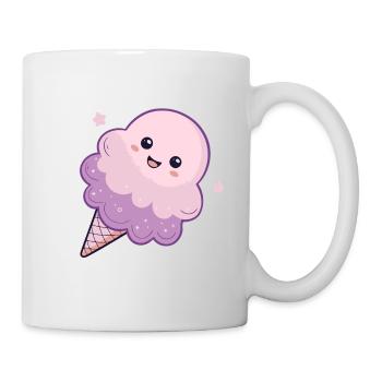 Pastelllila Kawaii Eis - Tasse - Weiß - Rechts