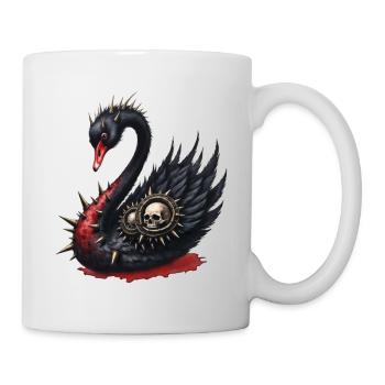 Schädel Stacheln Schwan - Tasse - Weiß - Rechts