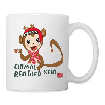Plaisir de Noël des rennes - Mug blanc - blanc - Droite