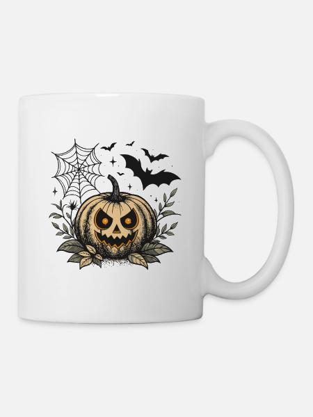 Böser Halloween-Kürbis - Tasse - Weiß