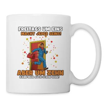 Fermeture anticipée le vendredi, à une heure ou dix heures - Mug blanc - blanc - Droite