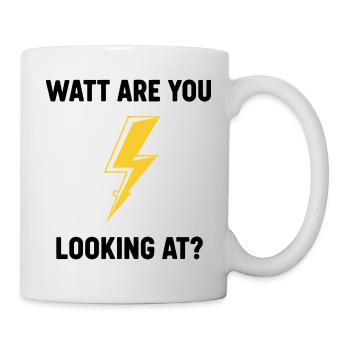 Watt Are You Looking At Bolt Design - Mug - white - Right