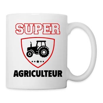 Super agriculteur, fête des pères, noël - Mug blanc - blanc - Droite