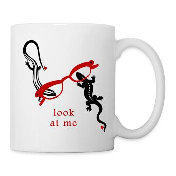 Eidechsen mit Brille Look at Me - Tasse - Weiß - Rechts