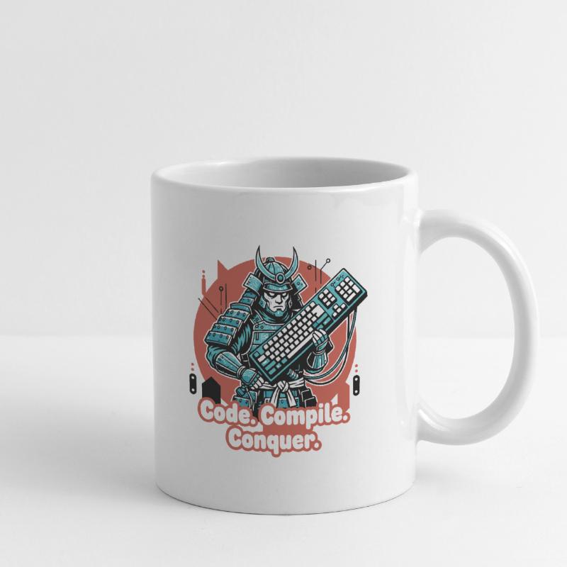 Code Battle Samurai avec clavier Mug blanc