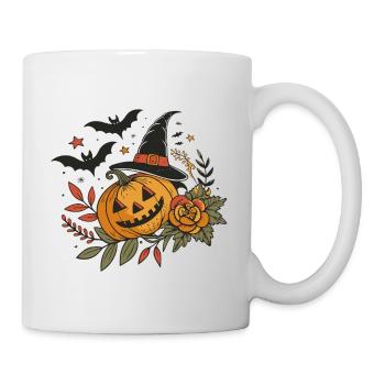 Halloween Pumpkin Witch and Flowers - Mug - white - Right