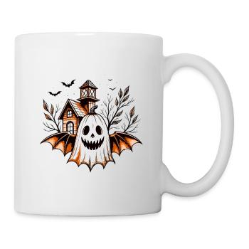 Ghost Pumpkin and Haunted House - Mug - white - Right