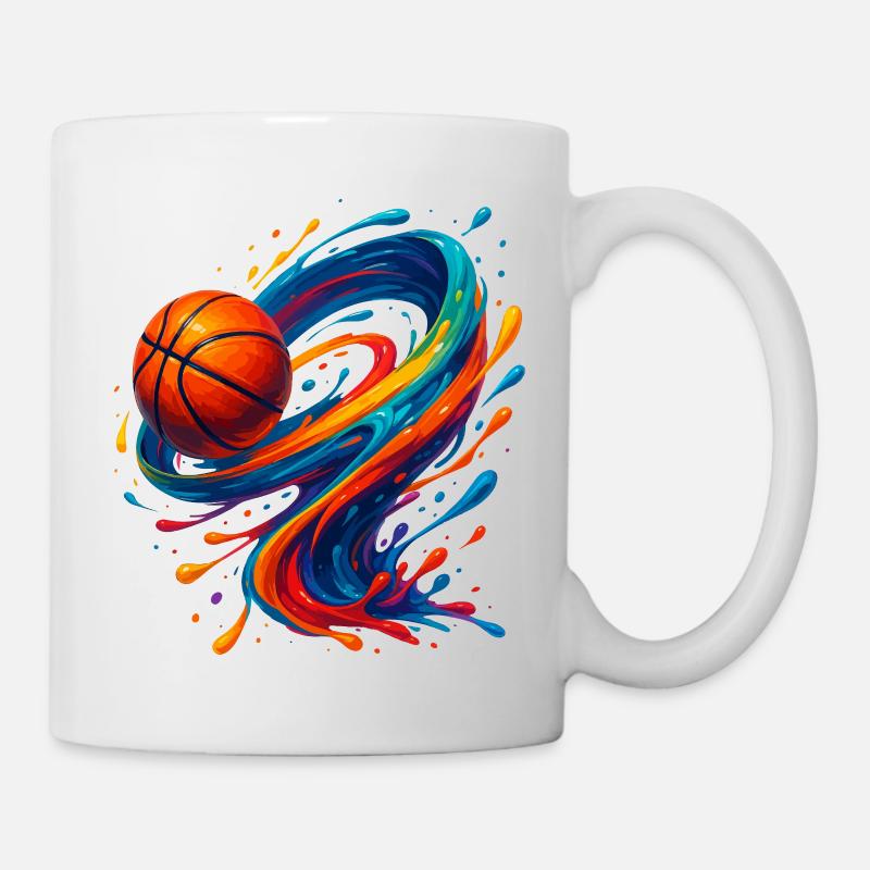 Lebendiger Orbit Basketball Splash - Tasse - Weiß