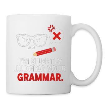 T-shirt de juge de grammaire silencieuse - Mug blanc - blanc - Droite