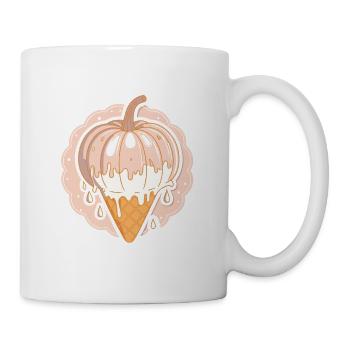 Schmelzender glasierter Kürbis-Kawaii-Kegel - Tasse - Weiß - Rechts