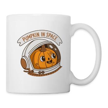 Kürbis-Astronaut im All - Tasse - Weiß - Rechts