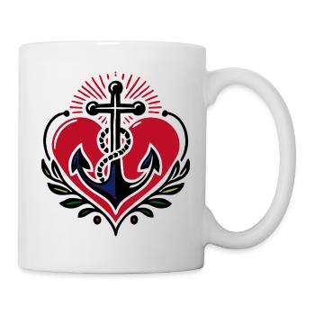 Heart Cross Anchor Faith Love Hope - Mug - white - Right