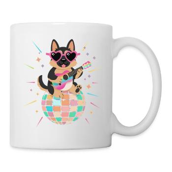 Berger Allemand Boule Disco Années 80 Rétro Drôle - Mug blanc - blanc - Droite