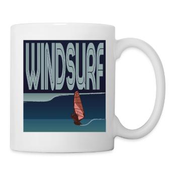 Véliplanchiste dans la vague - Mug blanc - blanc - Droite