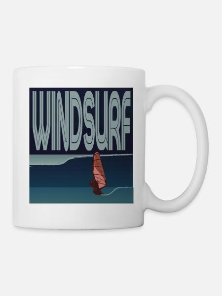 Windsurfer in Welle - Tasse - Weiß