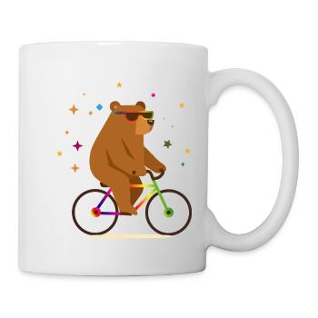 Cool Bear on Bike – Humour et style extérieur - Mug blanc - blanc - Droite