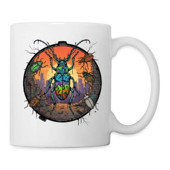Insekten Graffiti im Sonnenuntergang - Tasse - Weiß - Rechts